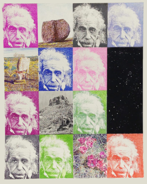 Einstein on the Ranch, Jim Malone, 40 x 32", Mixed media