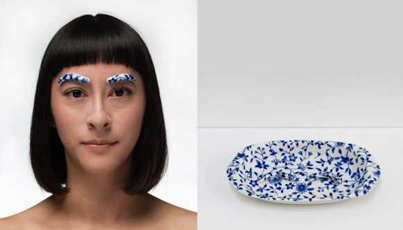 Blue and White: Bold Beauty, 2014, digital photograph, porcelain, blue and white pattern transfer from Jingdezhen, China