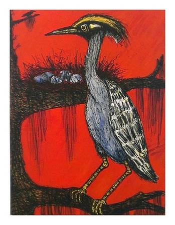 Frank X. Tolbert, Yellow-crowned Heron, 2014-15, Ed. 17/24, Color etching on Rives BFK, 37 x 28 in.