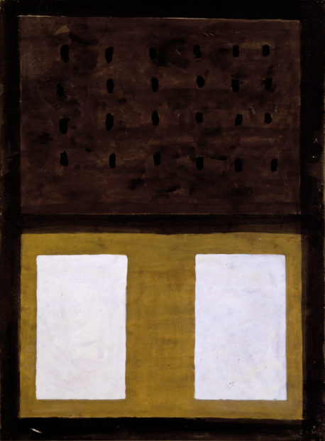 Agnes Martin, The Book, 1959. Gouache and ink on paper mounted on canvas, 23 15/16 × 17 7/8 in. (60.8 × 45.4 cm). The Menil Collection, Houston.