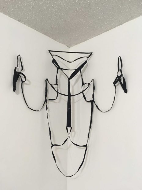 Kristen Cochran, Untitled (black collar), deconstructed garment, 2017. Seen at Beefhaus. 