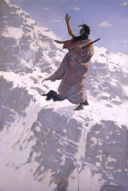 Frederic Remington (1861-1909) “He Shouted His Harsh Pathos at a Wild and Lonely Wind, but There Was No Response” c. 1900, oil on canvas