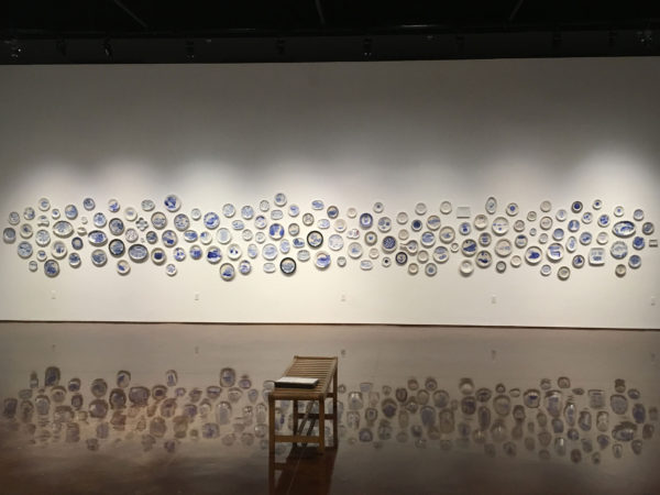 The Last Supper: 700 Plates Illustrating Final Meals of U.S. Death Row Inmates installation view at Texas State Galleries (click to enlarge).