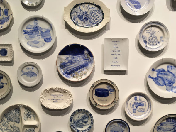 The Last Supper: 700 Plates Illustrating Final Meals of U.S. Death Row Inmates installation view at Texas State Galleries (click to enlarge)