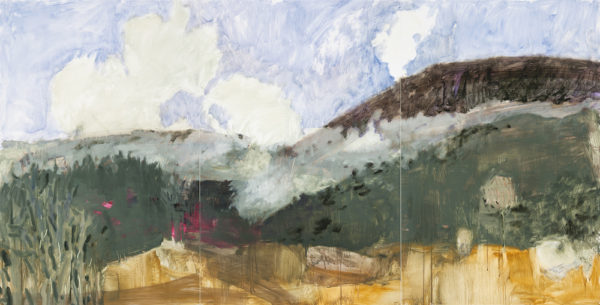 Fog Gate, 2016, oil on yupo, 40 x 78 inches