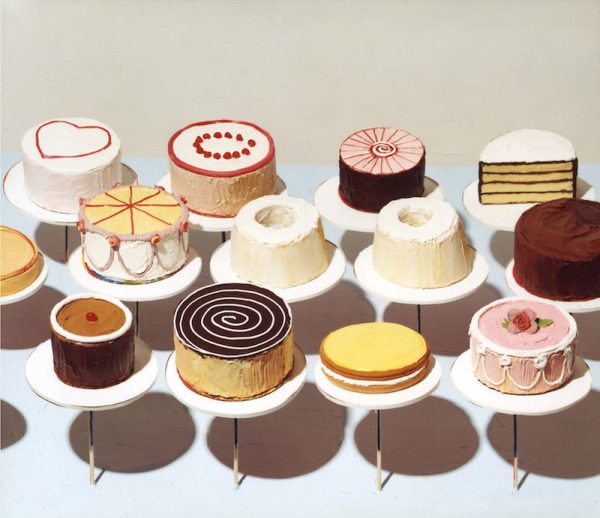 Wayne Thiebaud, Cakes (1963), National Art Gallery Washington, oil on canvas 152×183 cm