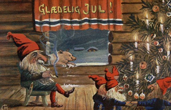 A Christmas card circa 1917 via the National Library of Norway