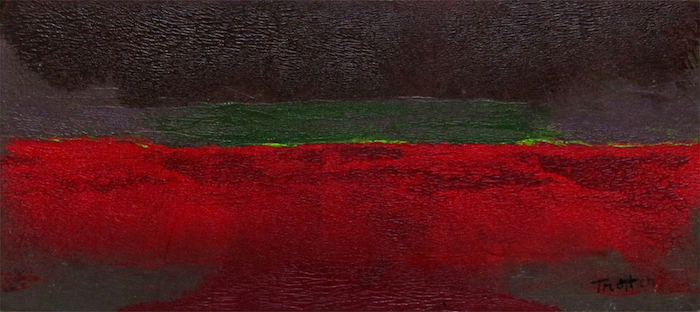  Untitled (Green Horizon), 1959, Hyplar on board, 4” x 8.5”, courtesy William Reaves | Sarah Foltz Fine Art LLC