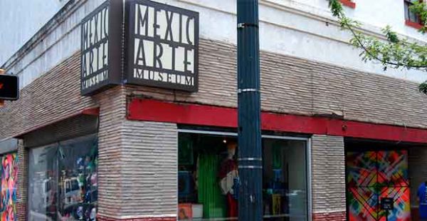 Facade of the Mexic Arte Museum in downtown Austin