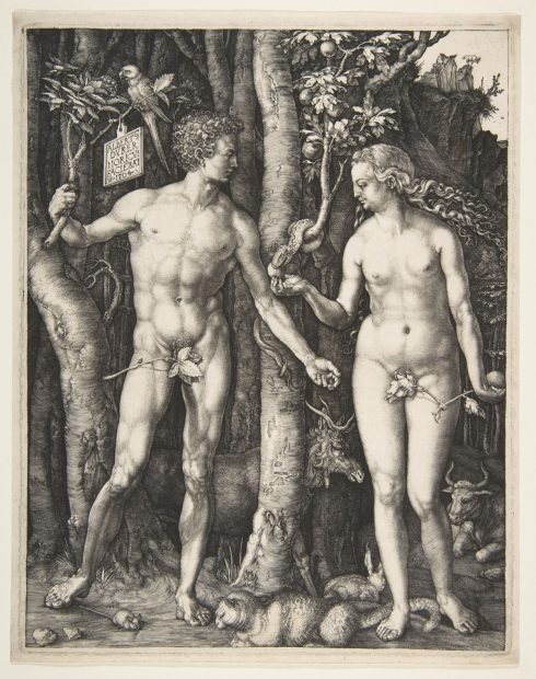 German artist Albrecht Dürer's engraving of Adam and Eve