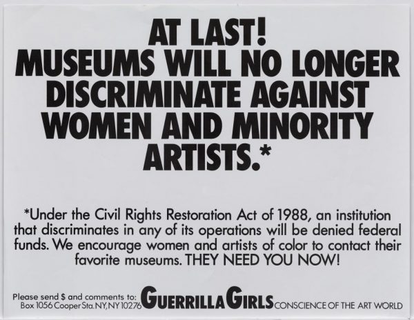 Guerrilla Girls discrimination poster
