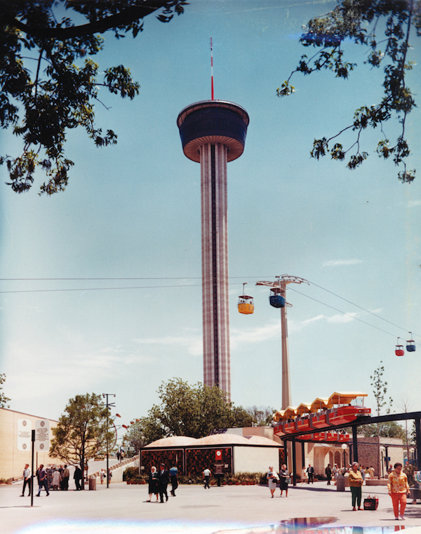 HemisFair tower and monorail. Courtesy UTSA archives.