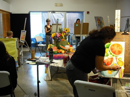 an art class at Art League Houston