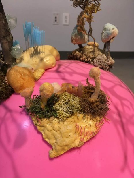 Molly V. Dierks, Somewhere There is An Island (Detail), Trees and found objects. Photo Credit: Allison Klion.