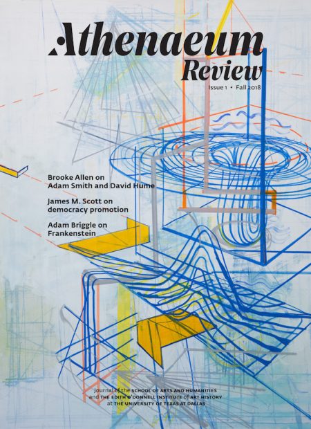 The front cover of Athenaeum Review 1 (2018) features an artwork by Lorraine Tady