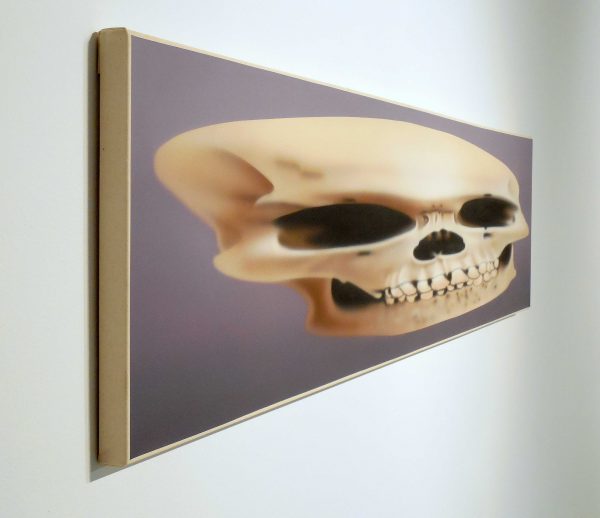 Texas artist Rachel Hecker Skull Painting at Art League Houston