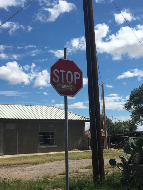 artsy Stop Sign in Marfa Texas