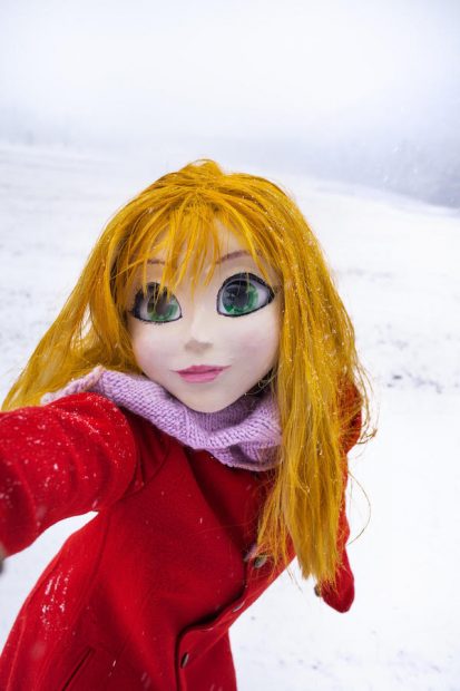 Yellow Hair/Red Coat/Snow/Selfi, 2014.