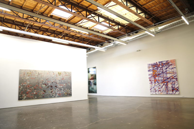 Pictured R-L, works by Petra Cortright, Dean Terry, Lorraine Tady