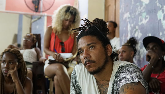 Cuban hip-hop artist El Cepe MC at an AfroRazones workshop, NALAC Pod Grant