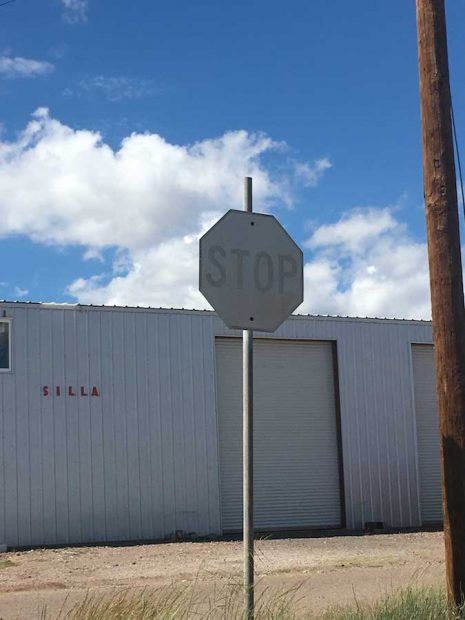 A stop sign in Marfa. Photo by Brandon Zech/Glasstire