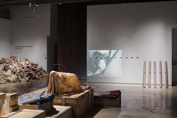 Installation view (Identity), Janine Antoni and Anna Halprin: Paper Dance, The Contemporary Austin