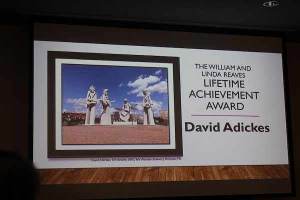 Ninety-two year-old David Adickes received the 2019 William and Linda Reaves Lifetime Achievement Award.