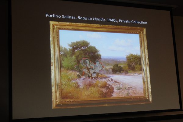 Curator Michael R. Grauer places Porfirio Salinas’ Road to Hondo among the top ten all-time Texas paintings.