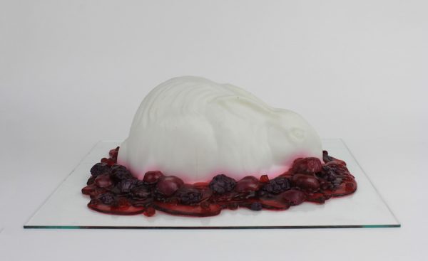 Erin Stafford, Haute Cuisine from Bygone Eras (Berry), 2015. Soap and glass panel.