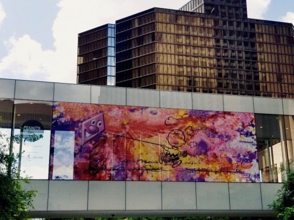 Kenny Scharf peanuts mural in Houston Texas