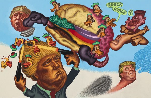 a painting of Donald Trump by artist Peter Saul