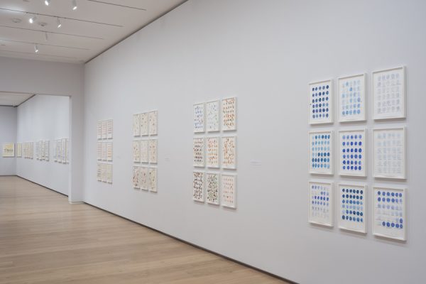 Installation view of Roni Horn: When I Breathe, I Draw, Part II on view June 8–September 1, 2019 at the Menil Drawing Institute
