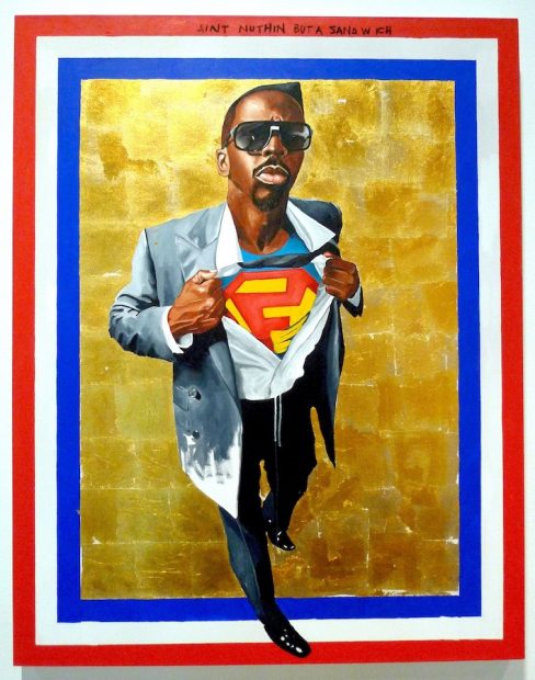 Fahamu Pecou, Nunna My Heros (after Barkley Hendricks’ Icon for My Man Superman) 2011