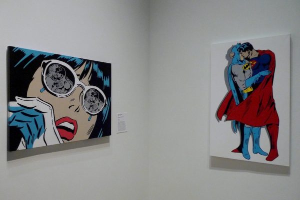 Rich Simmons, Chrome Reflections, 2016, and Between the Capes, 2014, both mixed media
