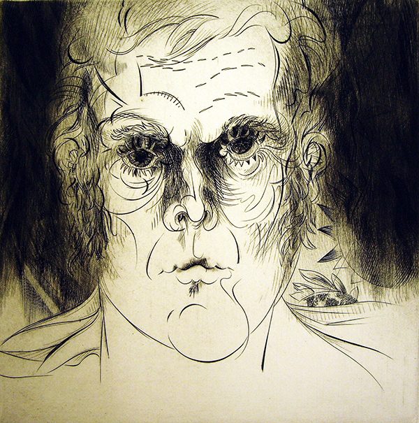 Evan Lindquist, Self Portrait , 1979; Engraving