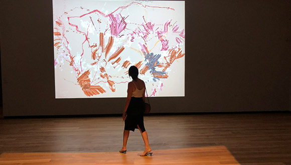 Camille-Utterbacks-interactive-video-work-at-Amon-carter-museum