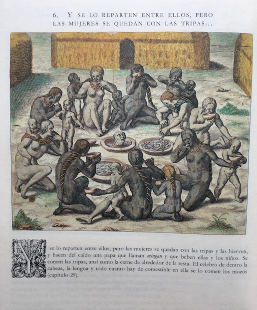 Theodore de Bry, engraving depicting cannibalism in Brazil,