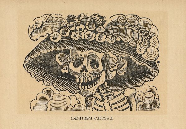 José Guadalupe Posada (1852-1913), image (now referred to as Catrina) created for Day of the Dead broadside, image design c. 1910