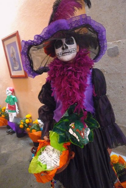 Catrina impersonator, 2009, Museum of the First Printing Press, Mexico City