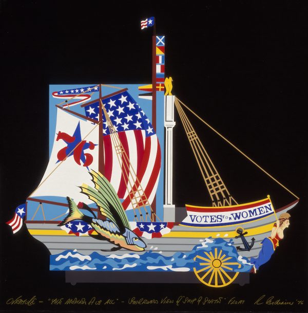 Robert Indiana, Design for starboard view, Ship of State - Bicentennial Procession, in The Mother of Us All, 1976