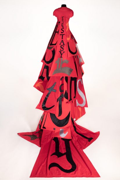 Lesley Dill, Red Ecstasy Dress from Divide Light, 2008