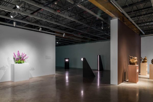 Work by Kiwanga (center) in this installation view. 