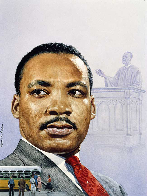 MLK-Day-2020-post-Martin Luther King Jr. by Boris Chaliapin (1904–1979)