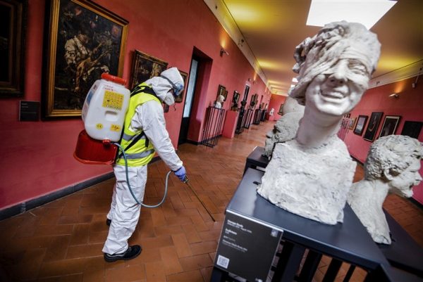 Museum in Naples Italy during the coronavirus