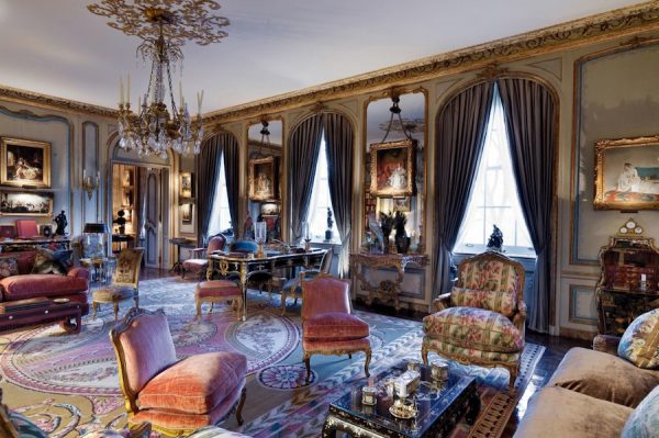 Inerior of Mrs. Wrightsman’s 5th Avenue apartment, with paintings given to the Metropolitan in her bequest. Photo from Habitually Chic.