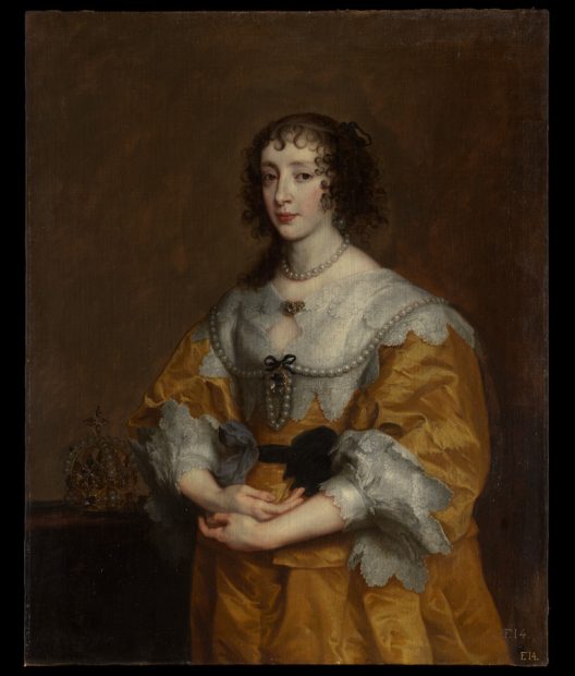 Anthony van Dyck (Flemish, Antwerp 1599–1641 London). Queen Henrietta Maria, 1636. Oil on canvas, 41 5/8 × 33 1/4 in. (105.7 × 84.5 cm). The Metropolitan Museum of Art, New York, Bequest of Mrs. Charles Wrightsman in honor of Annette de la Renta, 2019.