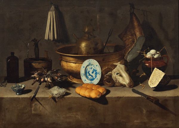Giovan Battista Recco, Still Life with Candles and a Goat’s Head, c. 1650. 