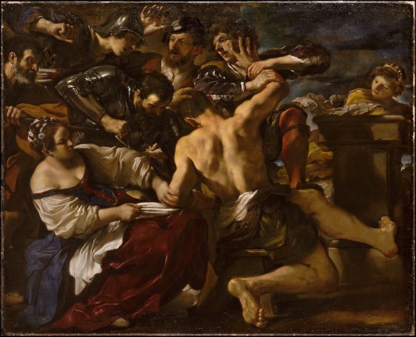 Guercino (Giovanni Francesco Barbieri) (Italian, 1591–1666). Samson Captured by the Philistines, 1619. Oil on canvas, 75 1/4 x 93 1/4 in. (191.1 x 236.9 cm). The Metropolitan Museum of Art, New York, Gift of Mr. and Mrs. Charles Wrightsman, 1984. 