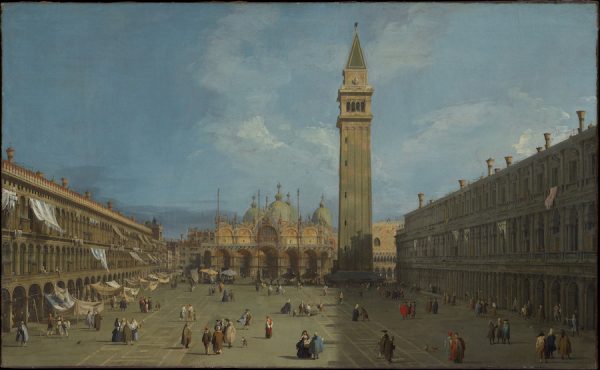 Canaletto (Giovanni Antonio Canal) (Italian, Venice 1697–1768 Venice). Piazza San Marco, c. late 1720s. Oil on canvas, 27 x 44 1/4 in. (68.6 x 112.4 cm). The Metropolitan Museum of Art, New York, Purchase, Mrs. Charles Wrightsman Gift, 1988.