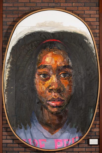Sedrick Huckaby THE FAMILY: HALLE LUJAH, OIL AND CELLUCLAY ON CANVAS ON PANEL